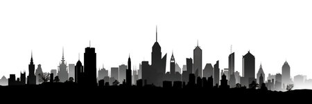 silhouette skyline of the cityの素材