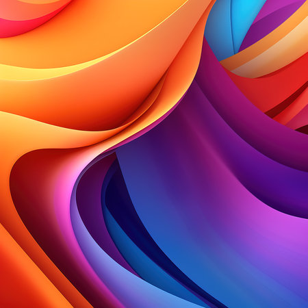 Abstract colorful background with smooth wavy lines, vector illustration.の素材