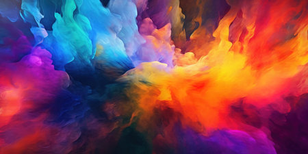 Abstract background of smoke in water. Colorful cloud of ink in water.の素材
