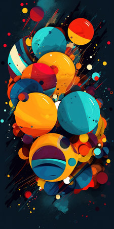 Abstract colorful background with circles and dots. Vector illustration. Eps 10の素材