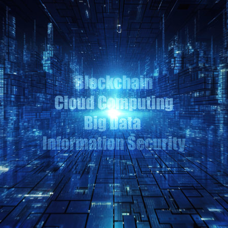 Cloud computing concept with binary code and binary code.の素材