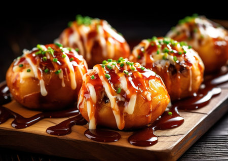 Takoyaki, Octopus Balls, a popular Japanese snack.の素材