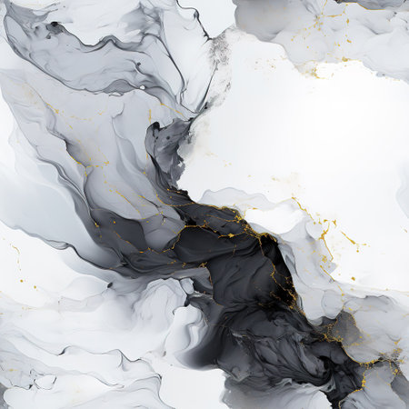 Marble abstract background. Black and white liquid ink texture. Vector illustration.の素材