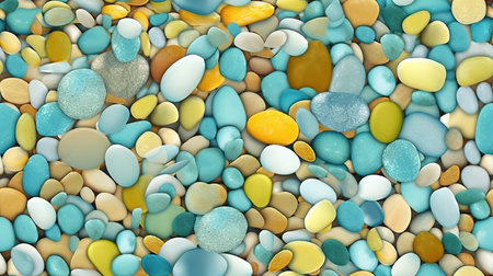 Colorful pebbles background. Computer digital drawing.の素材