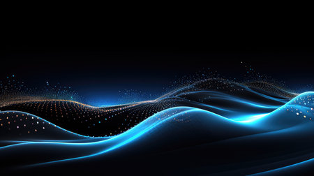 Abstract blue wave. technology concept background ready for web banner design.の素材