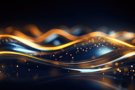 Abstract gold background with bokeh defocused lights.の素材