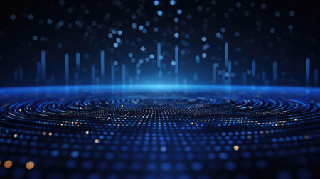 abstract technology digital background. Big data visualization. Network connection structure.の素材