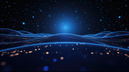 Abstract blue wave. technology concept background ready for web banner design.の素材