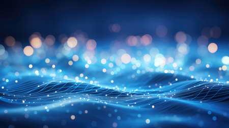 Abstract digital technology background with glowing particles. Network conceptの素材