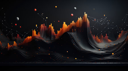 Abstract sound wave. Futuristic technology style. Elegant background for business presentations.の素材