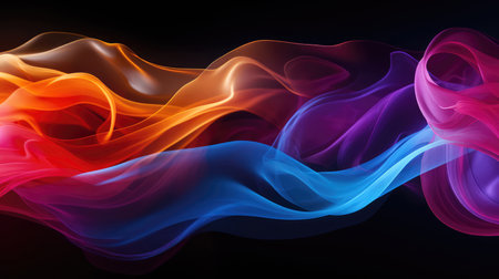 Abstract light art background with dynamic particles. Futuristic wave. illustration.の素材