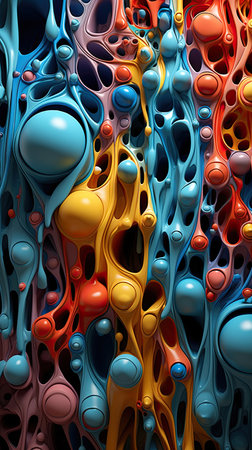 Colorful psychedelic liquefaction background. Abstract fluid art.の素材