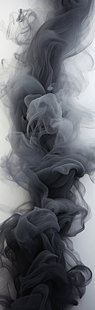 Black ink in water on a white background. Ink swirling in waterの素材