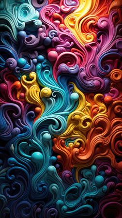 Colorful psychedelic liquefaction background. Abstract fluid art.の素材
