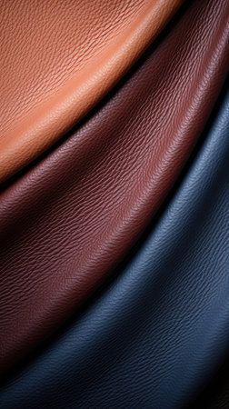 Colorful leather samples for sale in a shop,の素材
