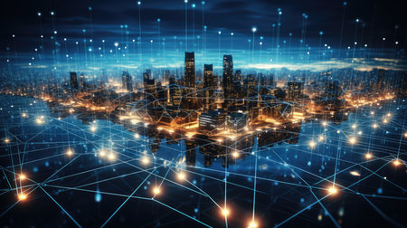 Smart city and internet of things concept.の素材