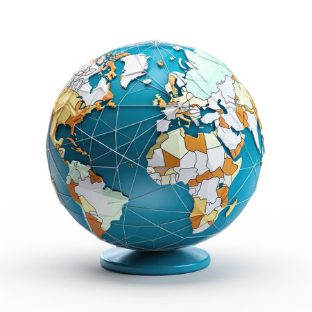 Globe with world map. Global business concept. 3Dの素材