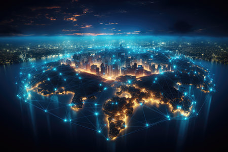 Smart city and internet of things concept.の素材