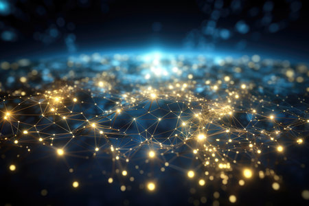 Global network connection over planet Earth.の素材
