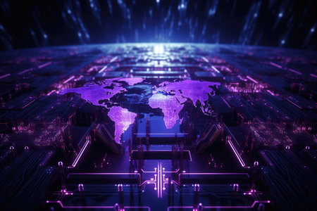Global network connection concept.の素材
