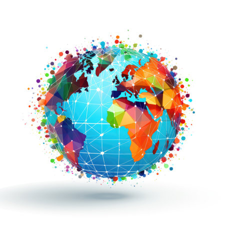 Globe with world map. Global business concept.の素材