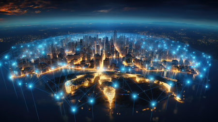 Smart city and internet of things concept.の素材