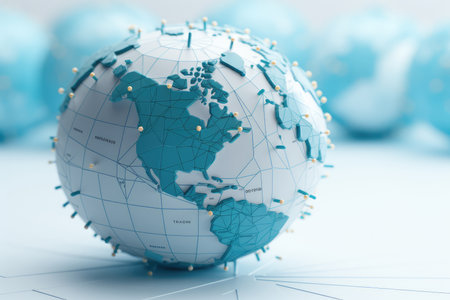 Globe with world map. Global business concept. 3Dの素材