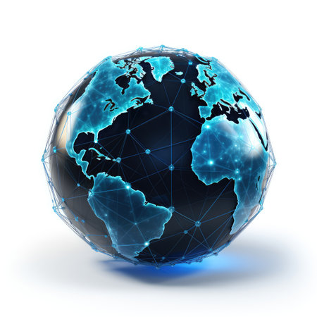 Globe with world map. Global business concept.の素材
