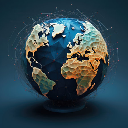 Globe with world map. Global business concept. 3Dの素材