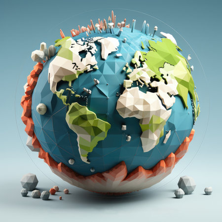 Globe with world map. Global business concept. 3Dの素材