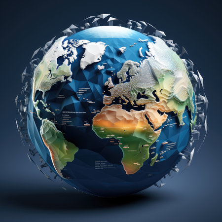 Globe with world map. Global business concept. 3Dの素材