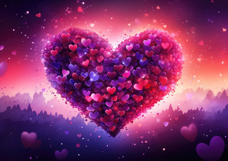 Valentine's day background with heart shape. Vector illustration.の素材