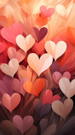 Valentine's Day abstract background with hearts. Vector illustration.の素材