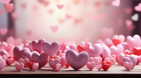 Valentine's day background with heart shaped balloons.の素材