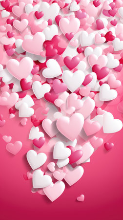 Valentine's day background with hearts. 3d illustration.の素材