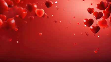 Valentine's day background with red hearts.の素材