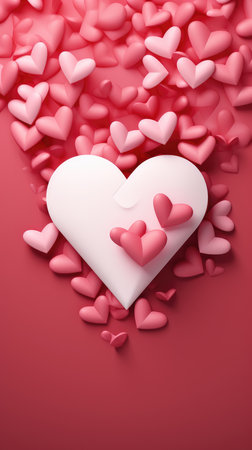 Valentine's day background with hearts.の素材