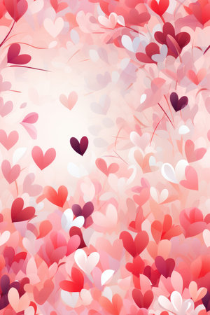 Valentine's Day abstract background with hearts. Vector illustration.の素材