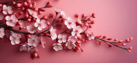 Peach blossom spring background with soft pink background.の素材