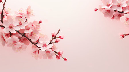 Peach blossom spring background with soft pink background.の素材