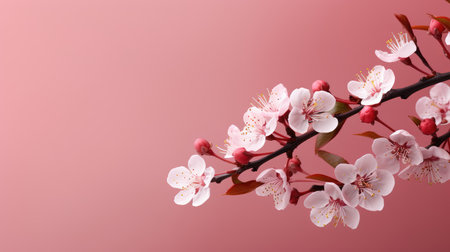 Peach blossom spring background with soft pink background.の素材