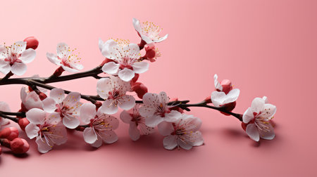 Peach blossom spring background with soft pink background.の素材