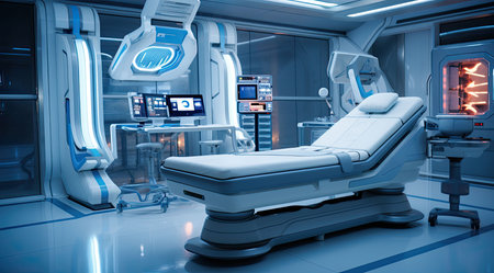 Future medical room, showing with different medical appliancesの素材