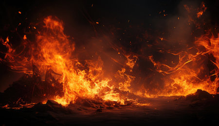 The aftermath of the fires that burned through the townの素材