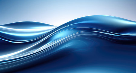 The design of a screen with blue waves.の素材