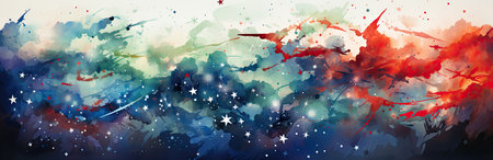 Abstract American flag background banner for design.の素材