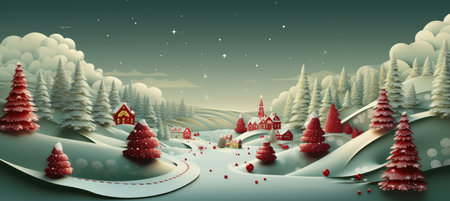Merry Christmas and new year background with forestの素材