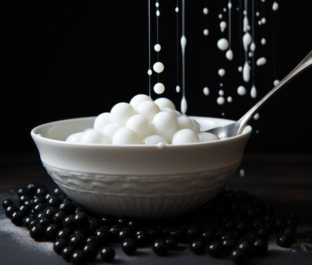 glutinous rice balls in a bowl, Yuanxiao or Tangyuan, Lantern Festivalの素材