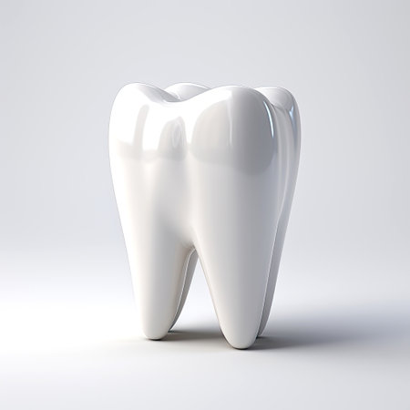 White ceramic shining tooth, 3d cartoon styleの素材