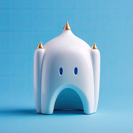 Cute white tooth castle baby, 3d cartoon styleの素材